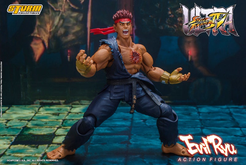 Storm Collectibles Evil Ryu Action Figure – 1/12 Scale Street Fighter IV Ultimate Edition